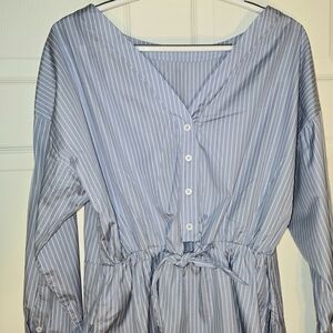 Harshman For Anthropologie Blue Striped Shirt